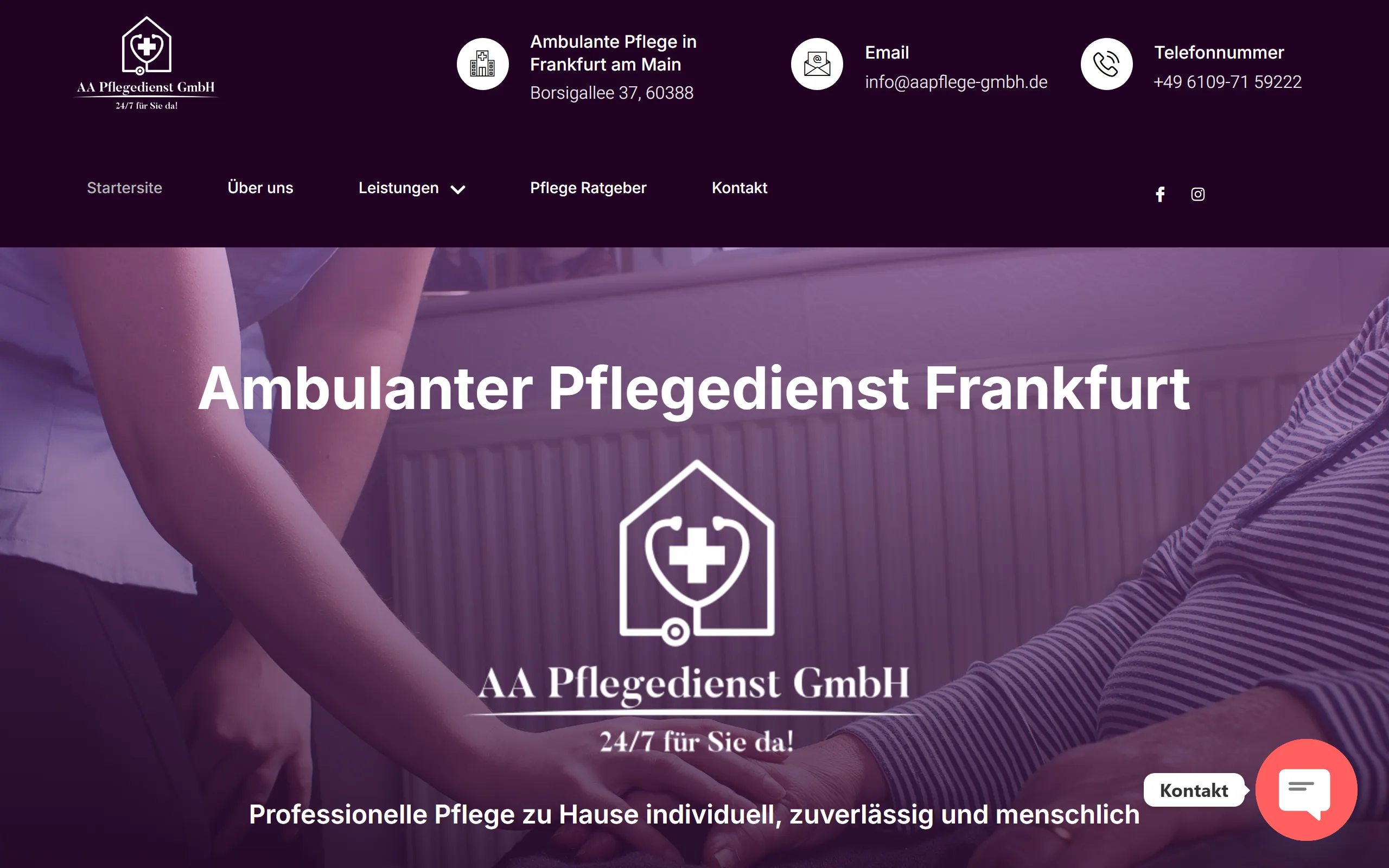 AA Pflegedienst — sajt sa 160+ stranica i CMS-om
